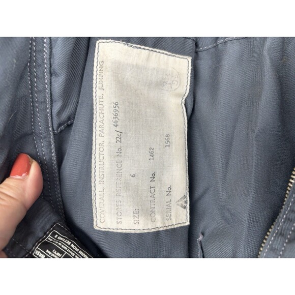Men’s Distressed Gray Blue Gray Flight Suit Size 6 Chest 36”/Waist 32” Short USA - Picture 5 of 7